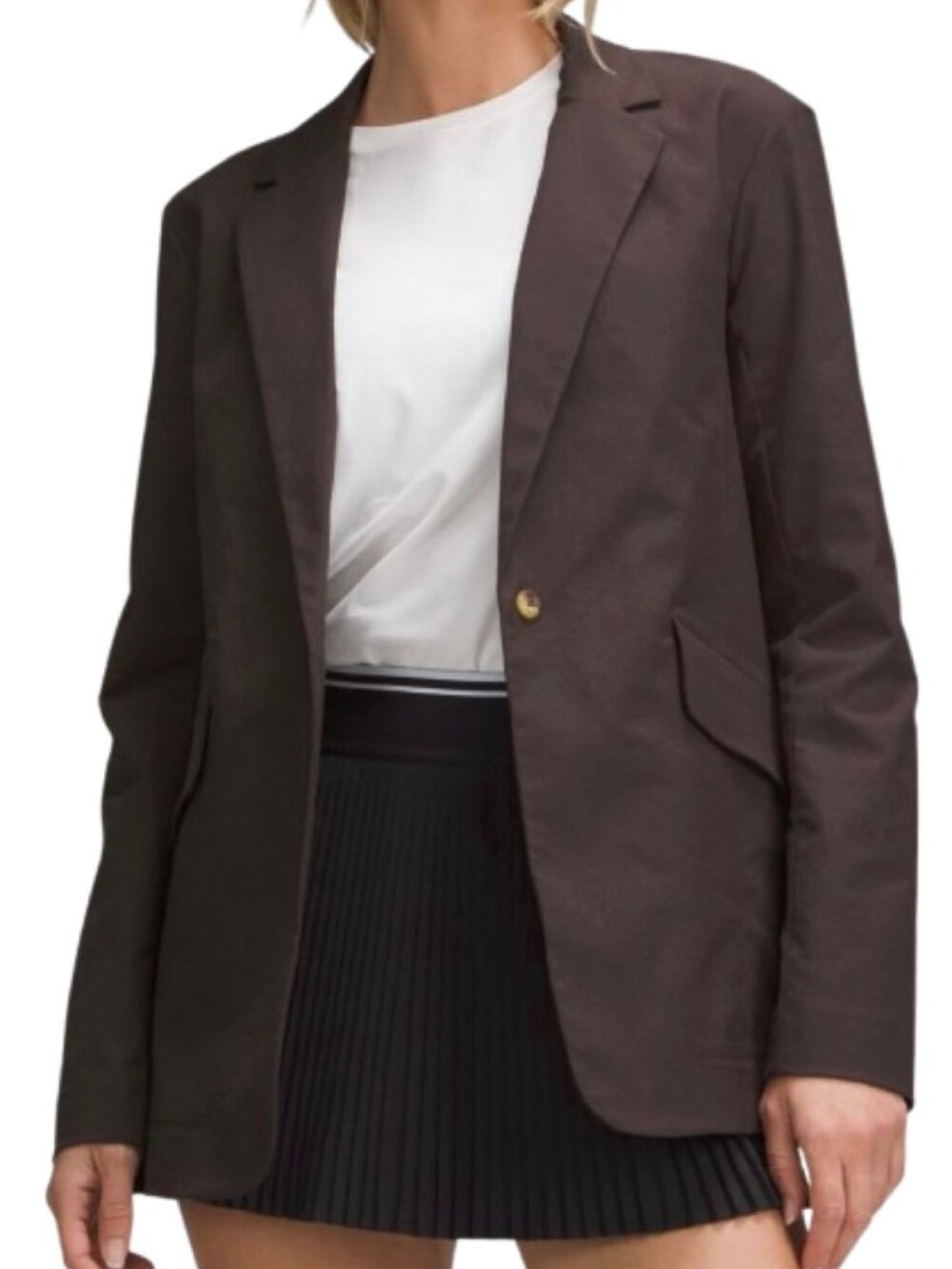 NWT lululemon Relaxed-Fit Twill Blazer Women Medium Brown Single Button